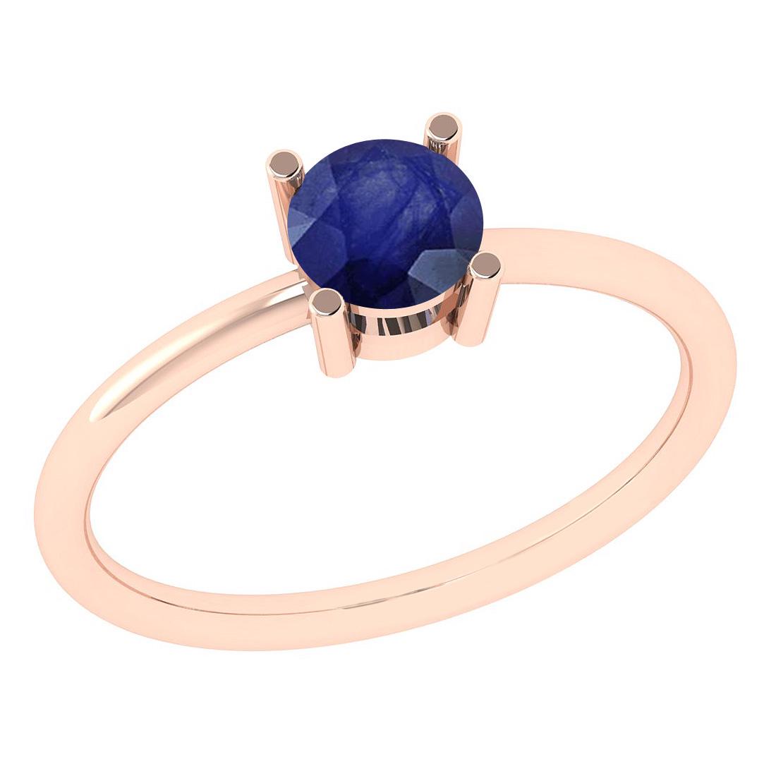 Certified 0.50 Ctw Blue Sapphire 18K Rose Gold Solitair: Certified 0.50 Ctw Blue Sapphire 18K Rose Gold Solitaire Ring -- Color Stone Approx Weight: 0.50 Ctw (1 pcs Round) Center Stone Color: Blue Sapphire Center Stone Setting: Prong Metal Approx Weight: 2.