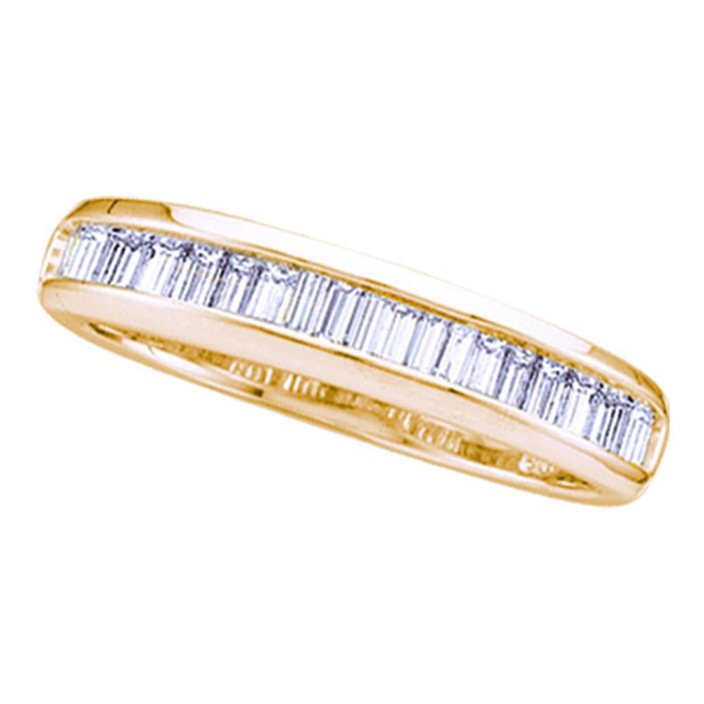 Yellow-tone Sterling Silver Womens Baguette Diamond Wed: Yellow-tone Sterling Silver Womens Baguette Diamond Wedding Band Ring 1/4 Cttw -- Metal Type: Sterling Silver ; Item Number: 62852 ; Style: Bands ; Ring Size: Ring size selectable ; Carats Total Weigh