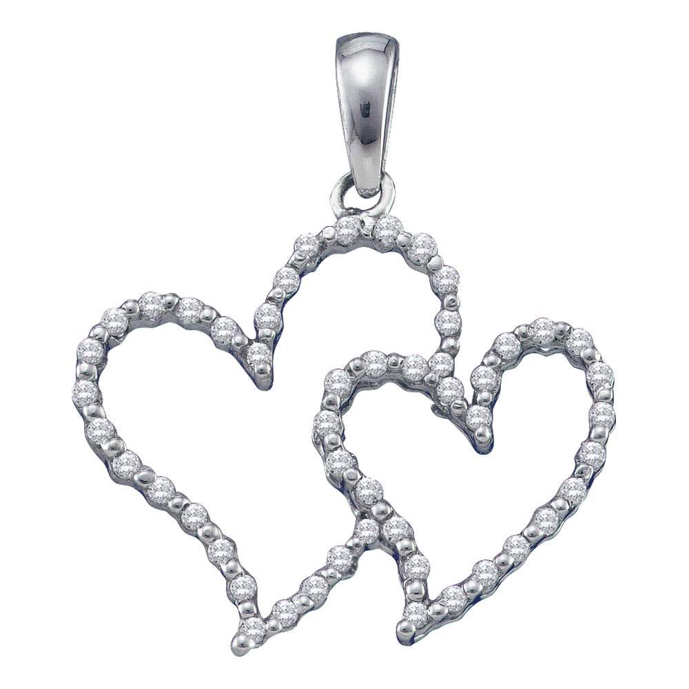 10kt White Gold Womens Round Diamond Double Outline Hea: 10kt White Gold Womens Round Diamond Double Outline Heart Pendant 1/6 Cttw -- Metal Type: 10kt White Gold ; Item Number: 57428 ; Style: Hearts & Love ; Carats Total Weight *: 1/6 Ct.t.w. ; Primary Gem