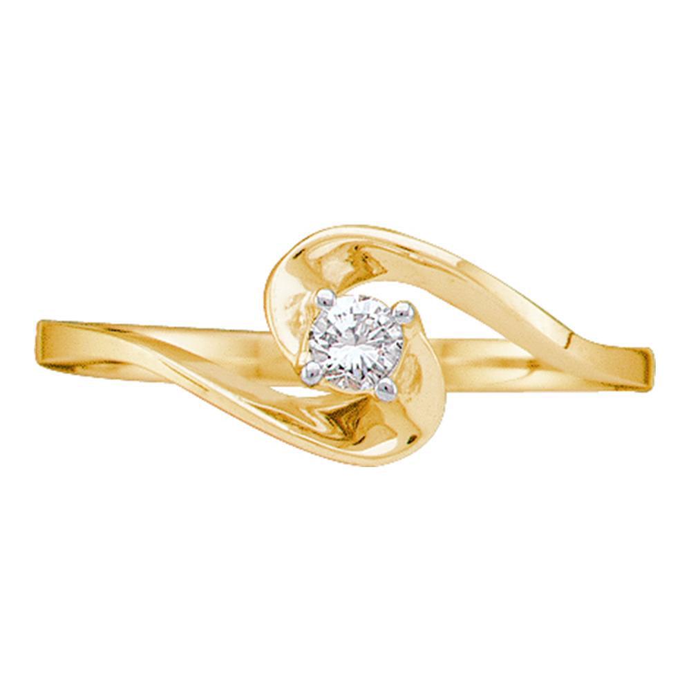 10kt Yellow Gold Womens Round Diamond Round Swirl Promi: 10kt Yellow Gold Womens Round Diamond Round Swirl Promise Ring 1/10 Cttw -- Metal Type: 10kt Yellow Gold ; Item Number: 14436 ; Style: Solitaires ; Ring Size: Ring size selectable ; Carats Total Weigh