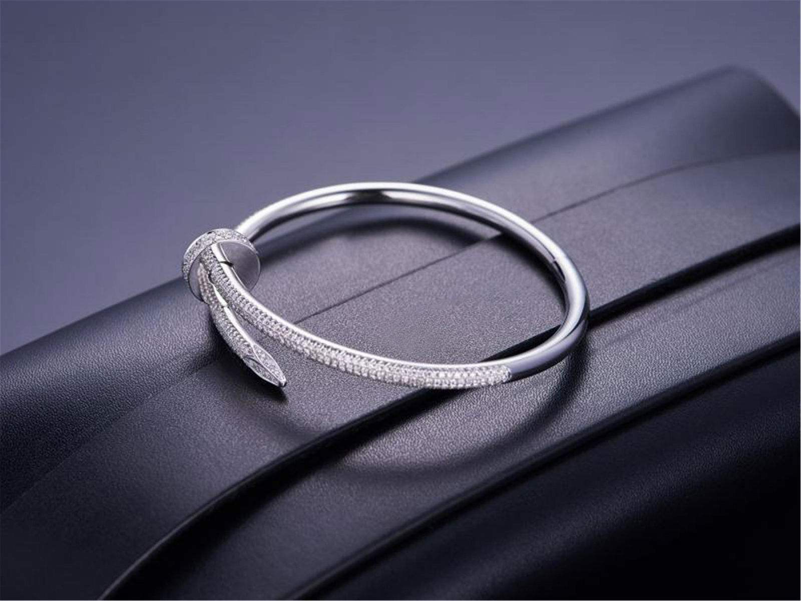 CARTIER JUSTE UN CLOU 18K WHITE GOLD DIAMOND BRACELET (1 of 2)