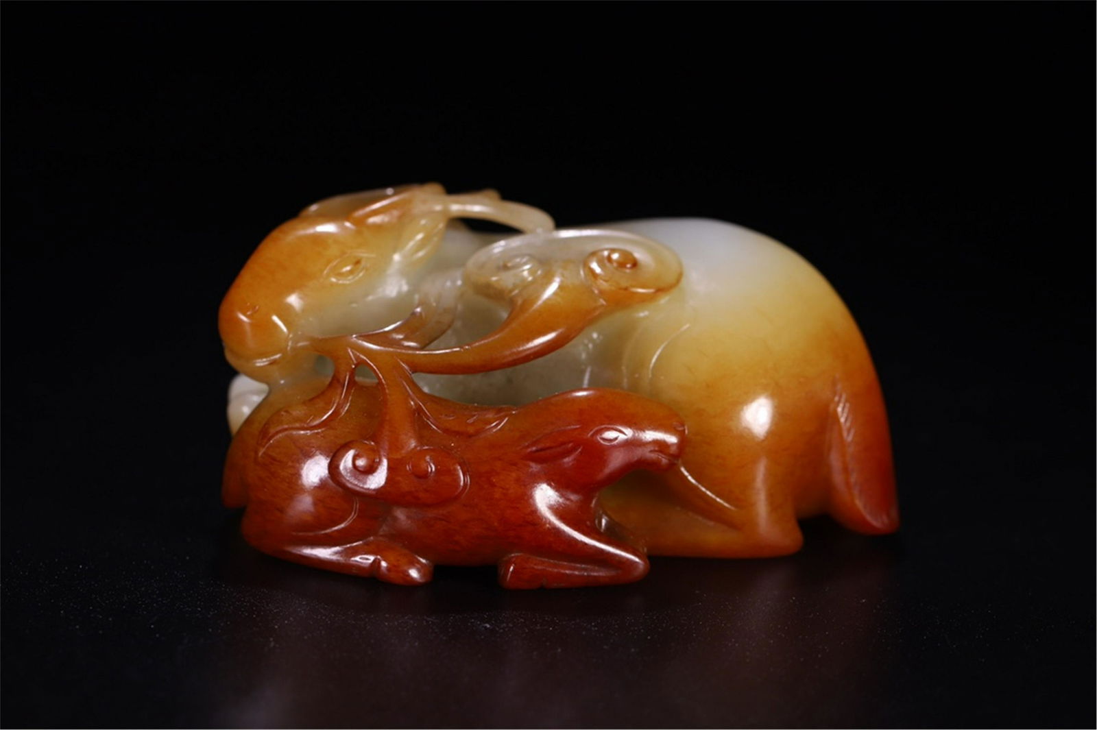 CHINESE YELLOW JADE DRRT WITH LINGCHI TABLE ITEM (1 of 9)