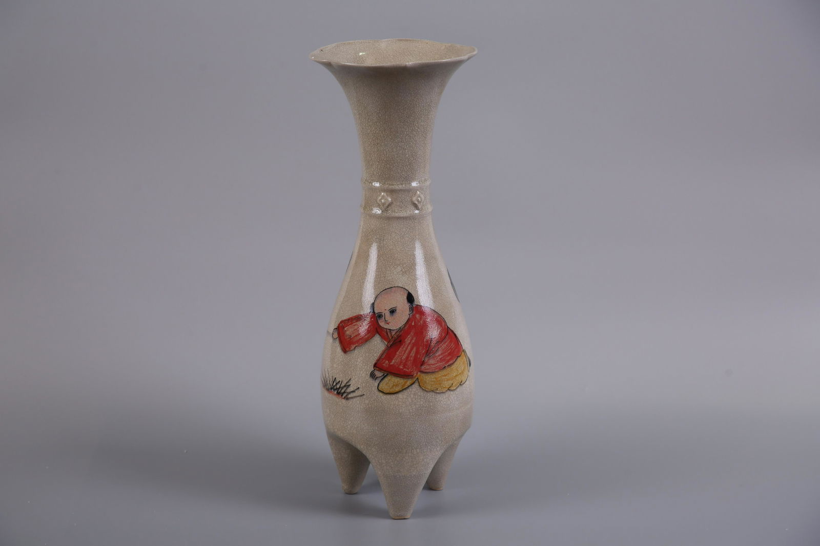 CHINESE PORCELAIN FAMILLE ROSE BOY PLAYING VASE (1 of 8)
