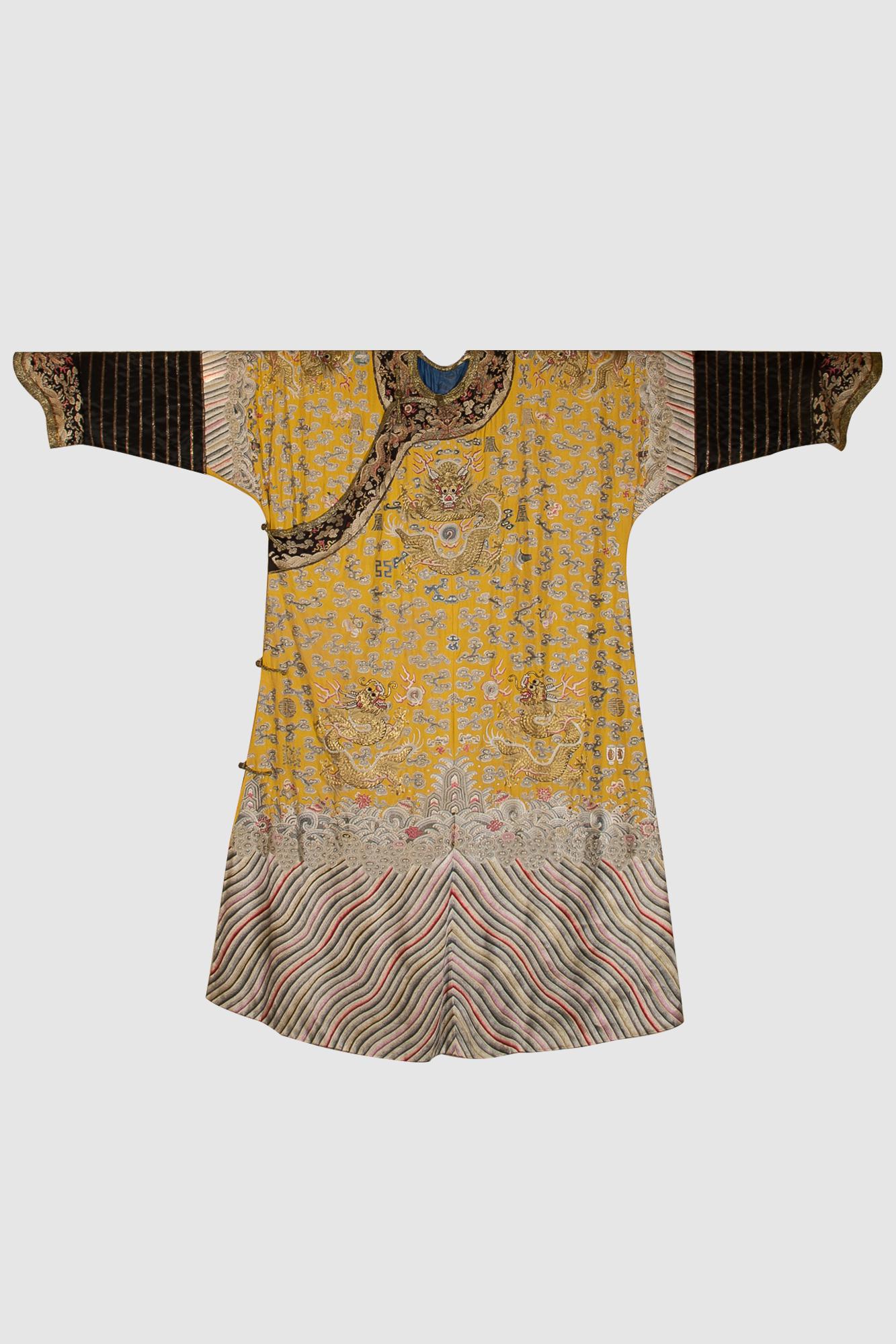 CHINESE YELLOW EMBROIDERY DRAGON IMPERIAL ROBE (1 of 9)