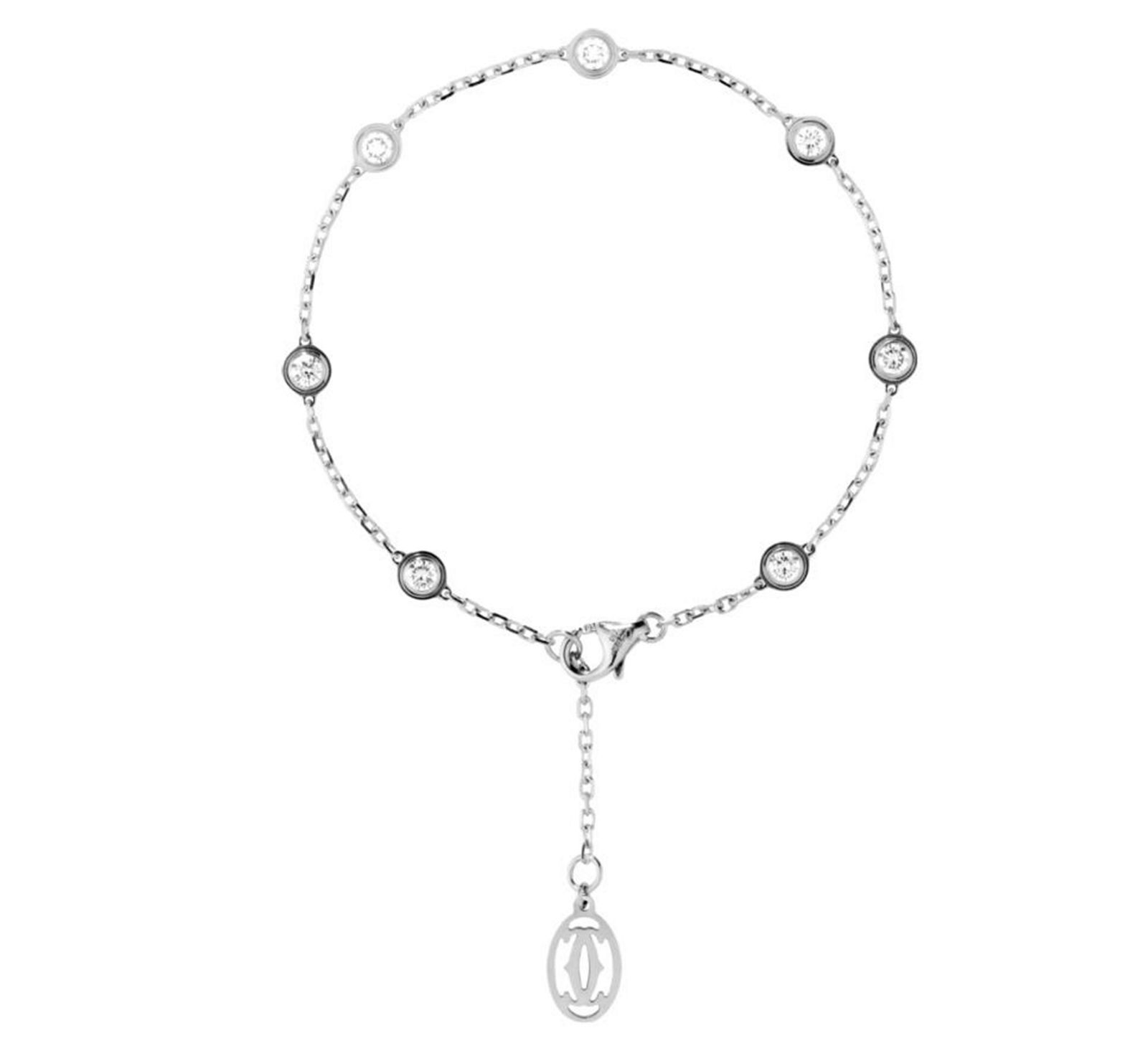 CARTIER DIAMANTS LEGERS 18K WHITE GOLD DIAMOND BRACELET (1 of 2)