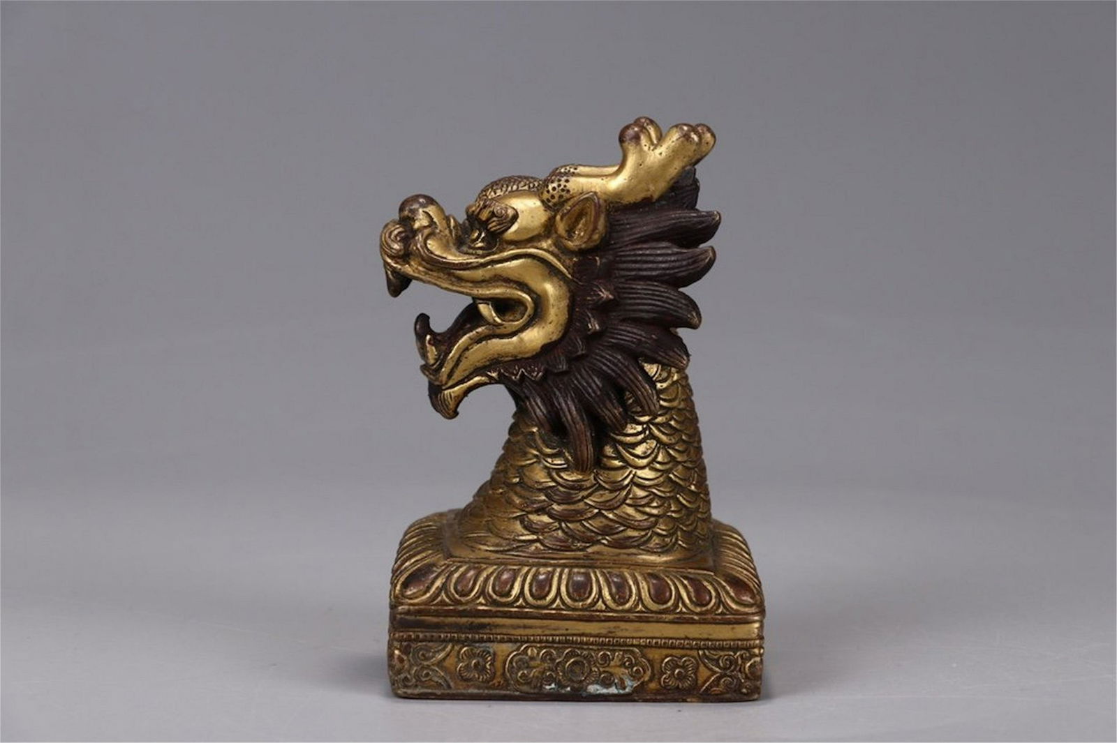 CHINESE GILT BRONZE DRAGON OFFICIAL SEAL (1 of 9)