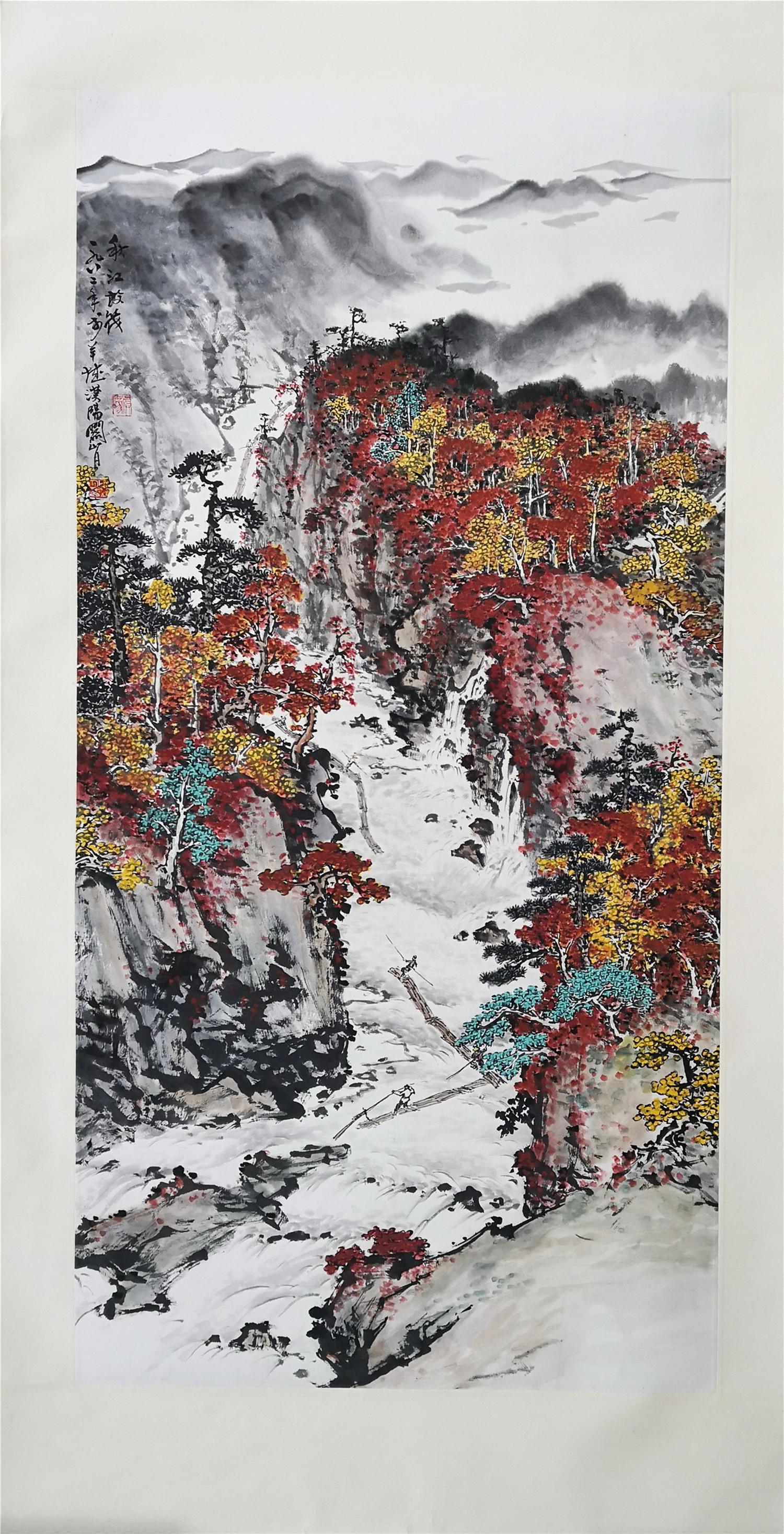 CHINESE SCROLL PAINTING OF MOUNTAIN VIEWS SIGNED BY: CHINESE SCROLL PAINTING OF MOUNTAIN VIEWS SIGNED BY GUAN SHANYUE. Image only size 137 cm by 67 cm. Shipping cost $30 to US 48 states and $100 for oversea International delivery. Local pickup at our of