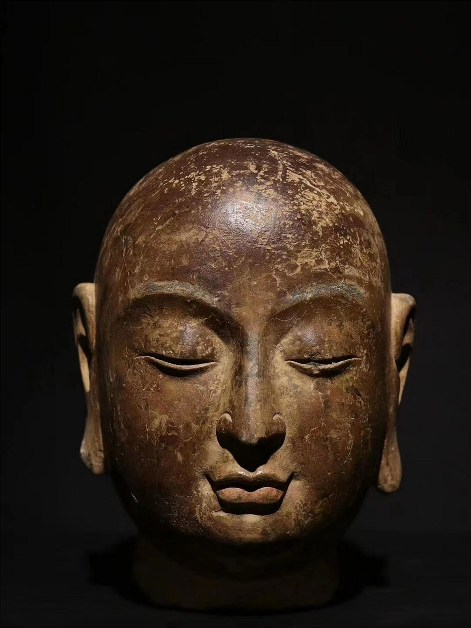 CHINESE STONE BUDDHA HEAD TANG DYNASTY (1 of 6)