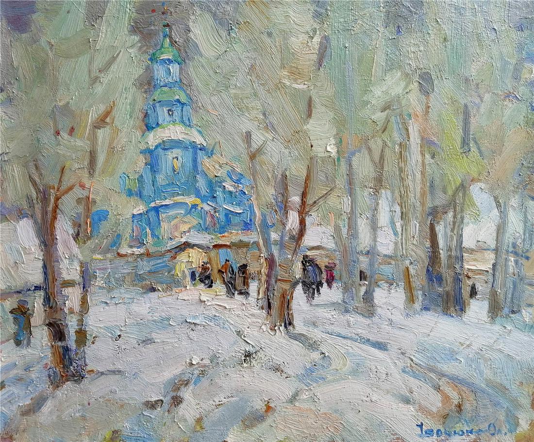 NO RESERVED Oil painting Christmas evening Kalenyuk (1 of 9)