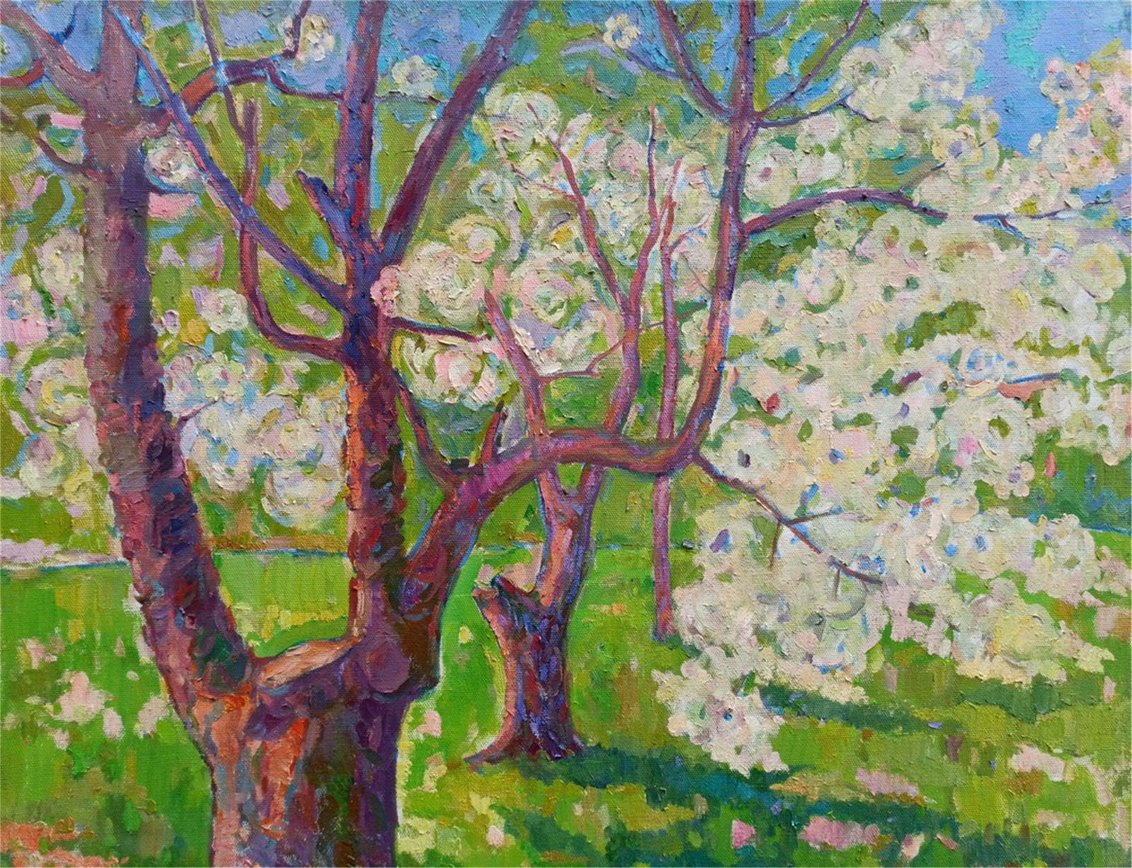 NO RESERVED Oil painting Trees bloom Peter Tovpev (1 of 10)