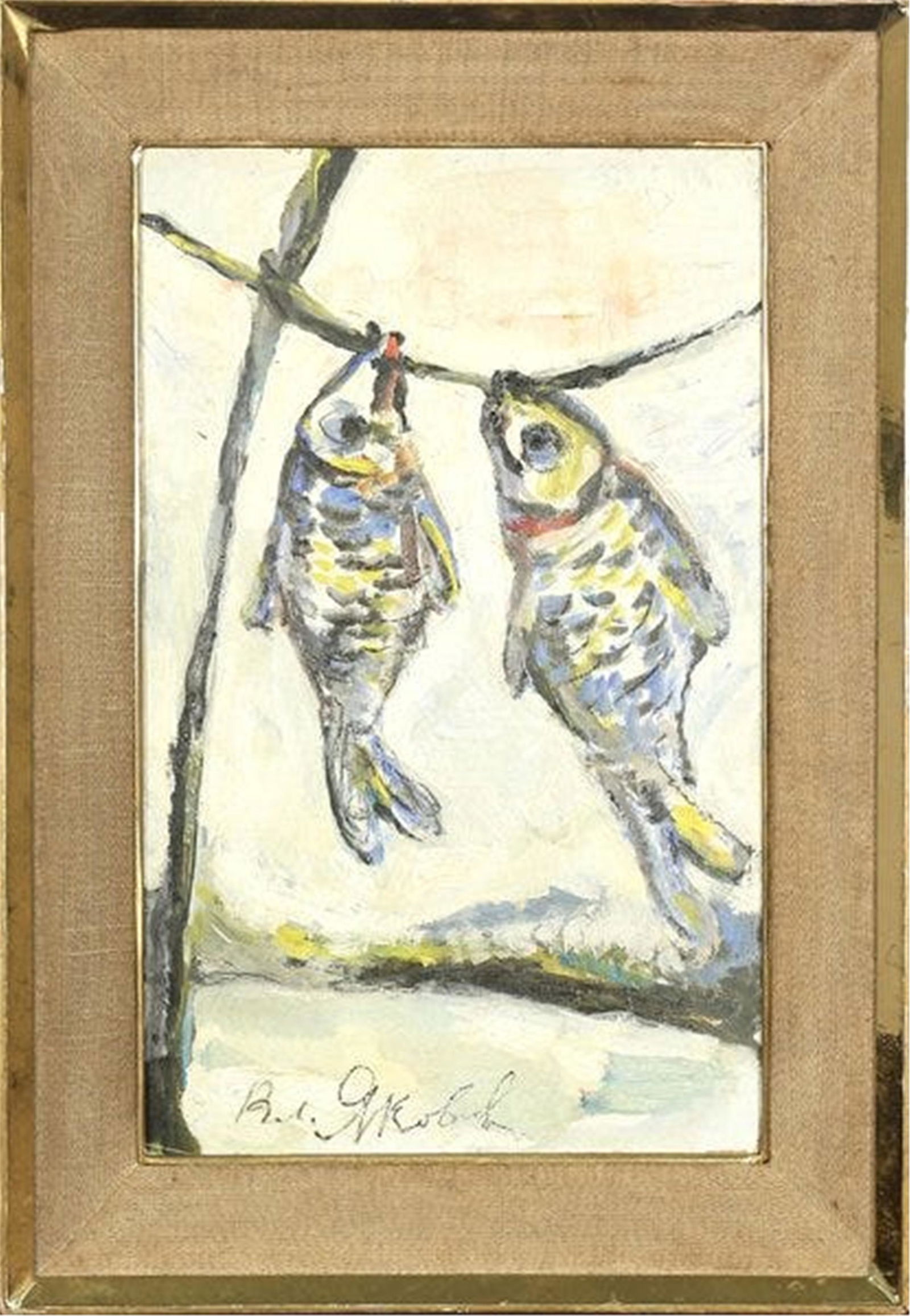 VLADIMIR YAKOVLEV OIL ON BOARD DRYING FISH (1 of 5)