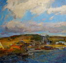 ZAKHAROV FEDOR ZAKHAROVICH Oil painting Summer evening