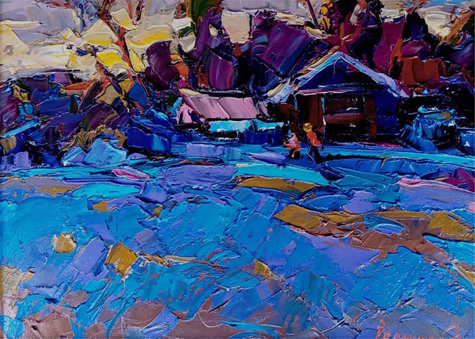 NO RESERVE Oil painting Evening landscape Kalenyuk Alex (1 of 1)