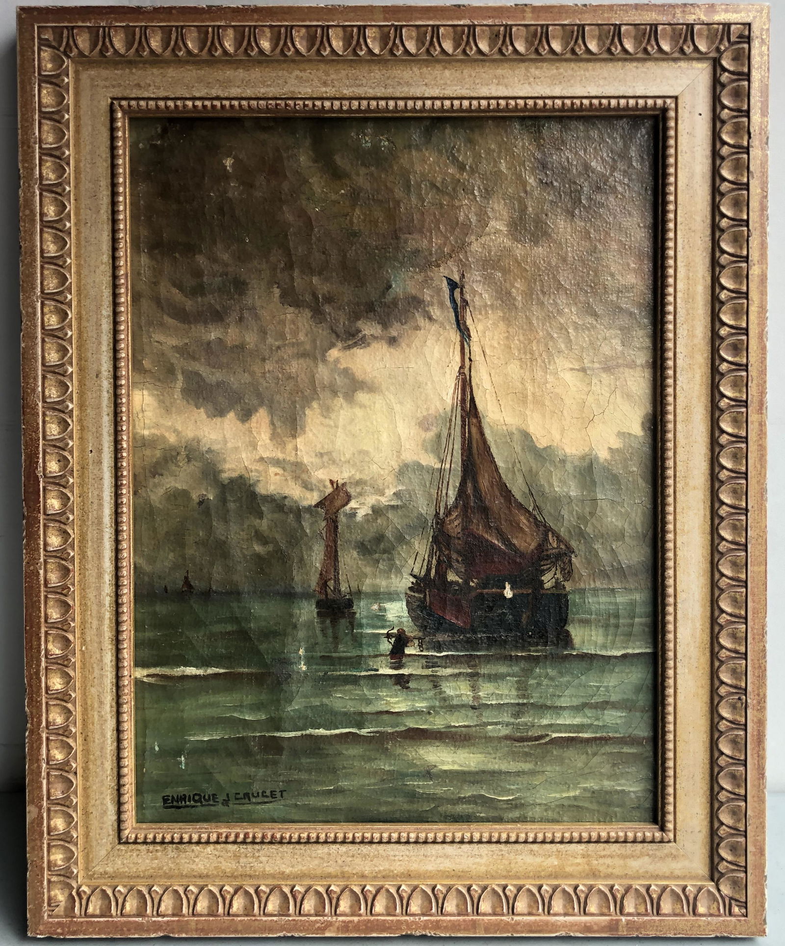 ENRIQUE CRUCET (1895-1970) OIL PAINTING ON CANVASE OF (1 of 11)