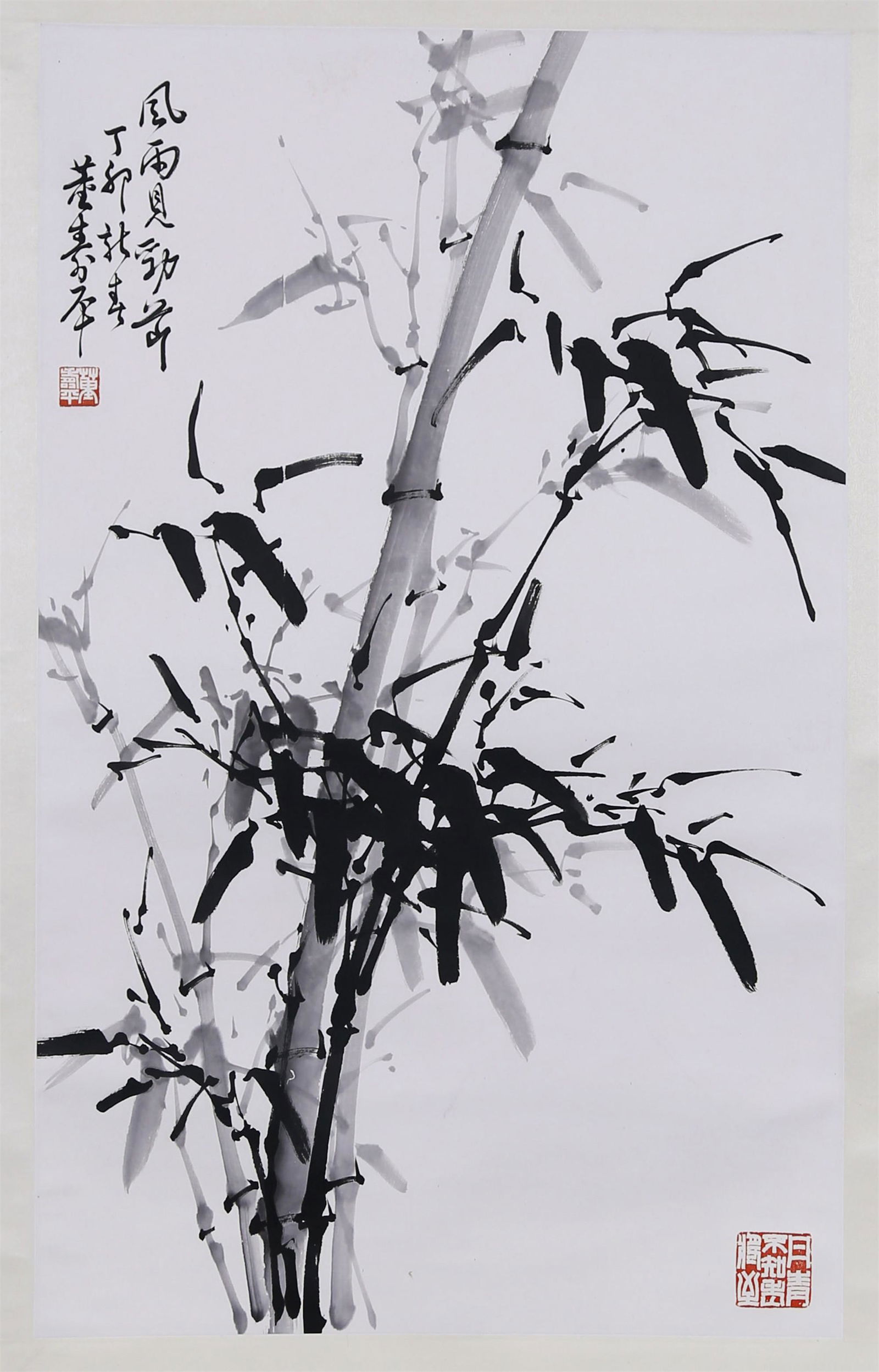 CHINESE SCROLL PAINTING OF BAMBOO SIGNED BY DONG (1 of 4)