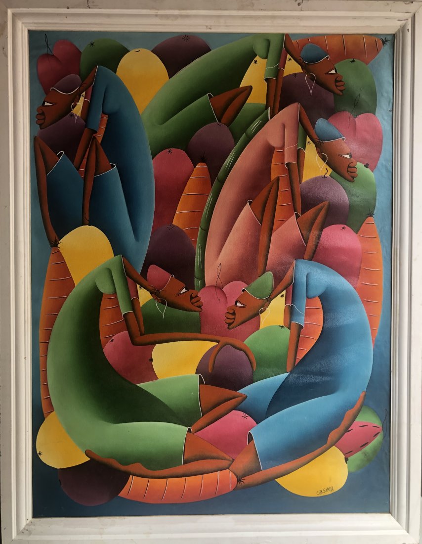 LAURENT CASIMIR 1928-1990 HAITIAN OIL PAINTING ON CANVA (1 of 8)