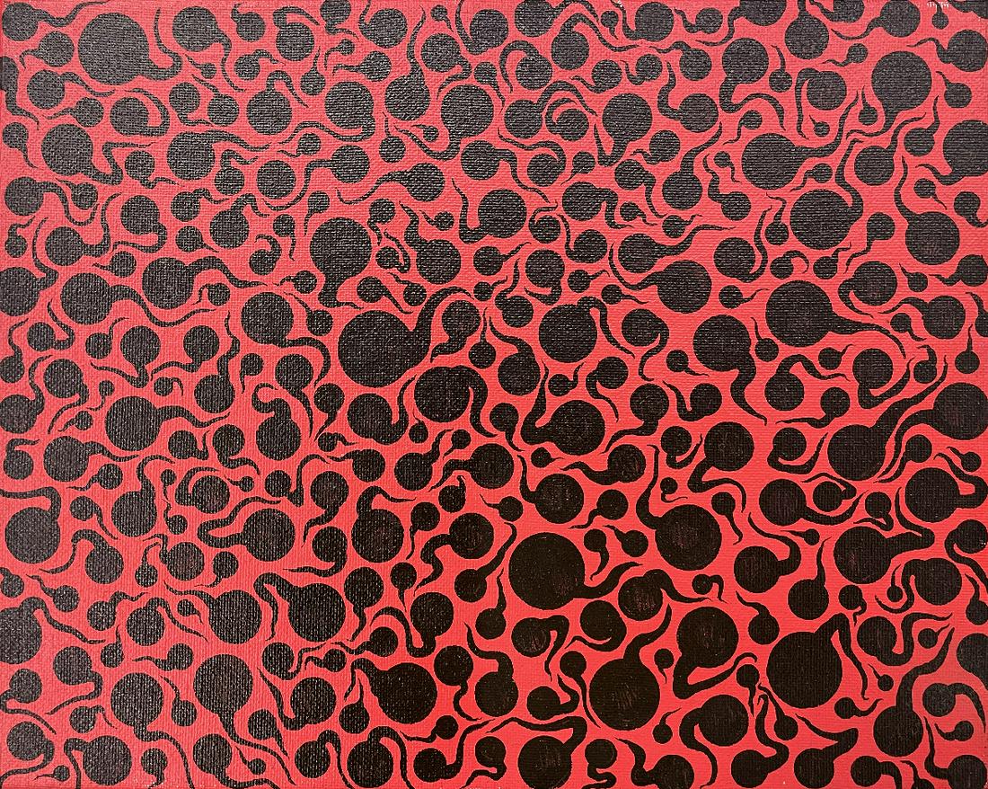 KUSAMA YAYOI 1929- OIL ON CANVAS ABSTRACT (1 of 4)