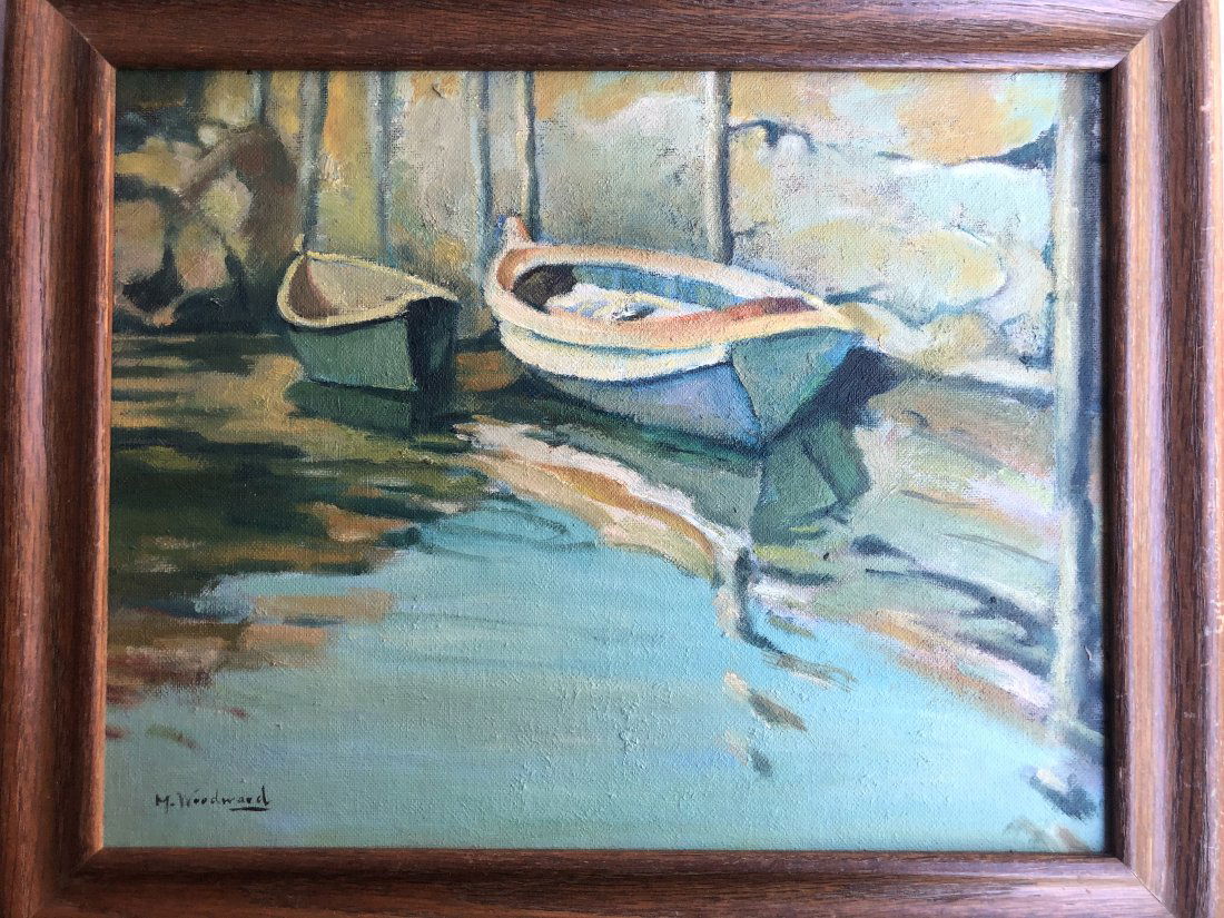MABEL MAY WOODWARD 1877-1945 OIL ON BOARD BOATS (1 of 6)