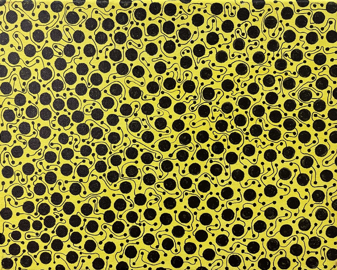 KUSAMA YAYOI B.1929 OIL ON CANVAS ABSTRACT (1 of 4)