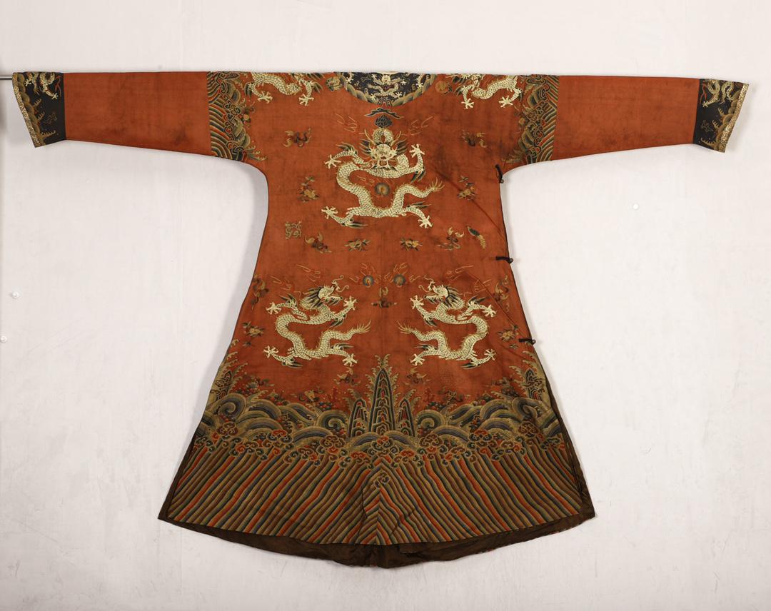 CHINESE RED KESI EMBRIODERY DRAGON IMPERIAL ROBE (1 of 6)