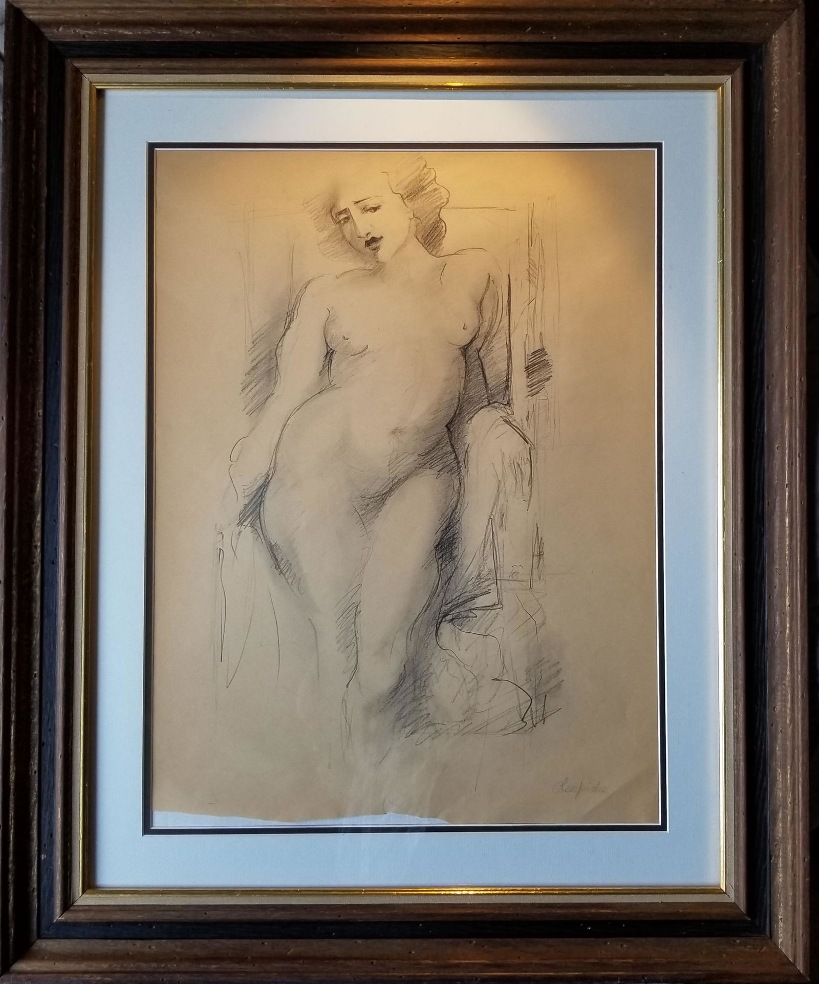 TAMARA DE LEMPICKA 1898-1980 PENCIL DRAWING ON PAPER: TAMARA DE LEMPICKA 1898-1980 PENCIL DRAWING ON PAPER. Pencil drawing on paper "study for "Penelopy" circa 1929. Signed Lempicka (Polish, 1898-1980 based in Warsaw, Poland). Paper size 45cm by 61cm. O'