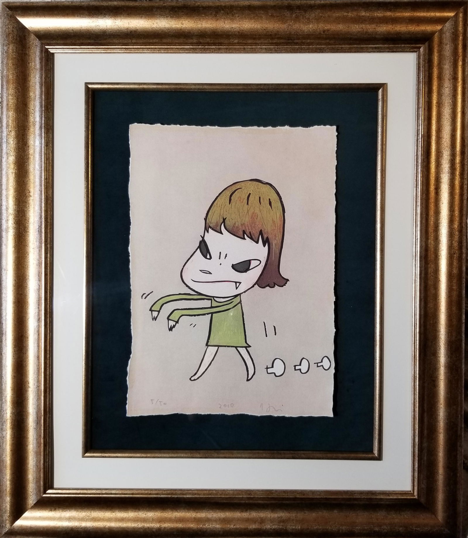 YOSHITOMO NARA WALK ON COLOR WOODCUT ON PAPER (1 of 2)