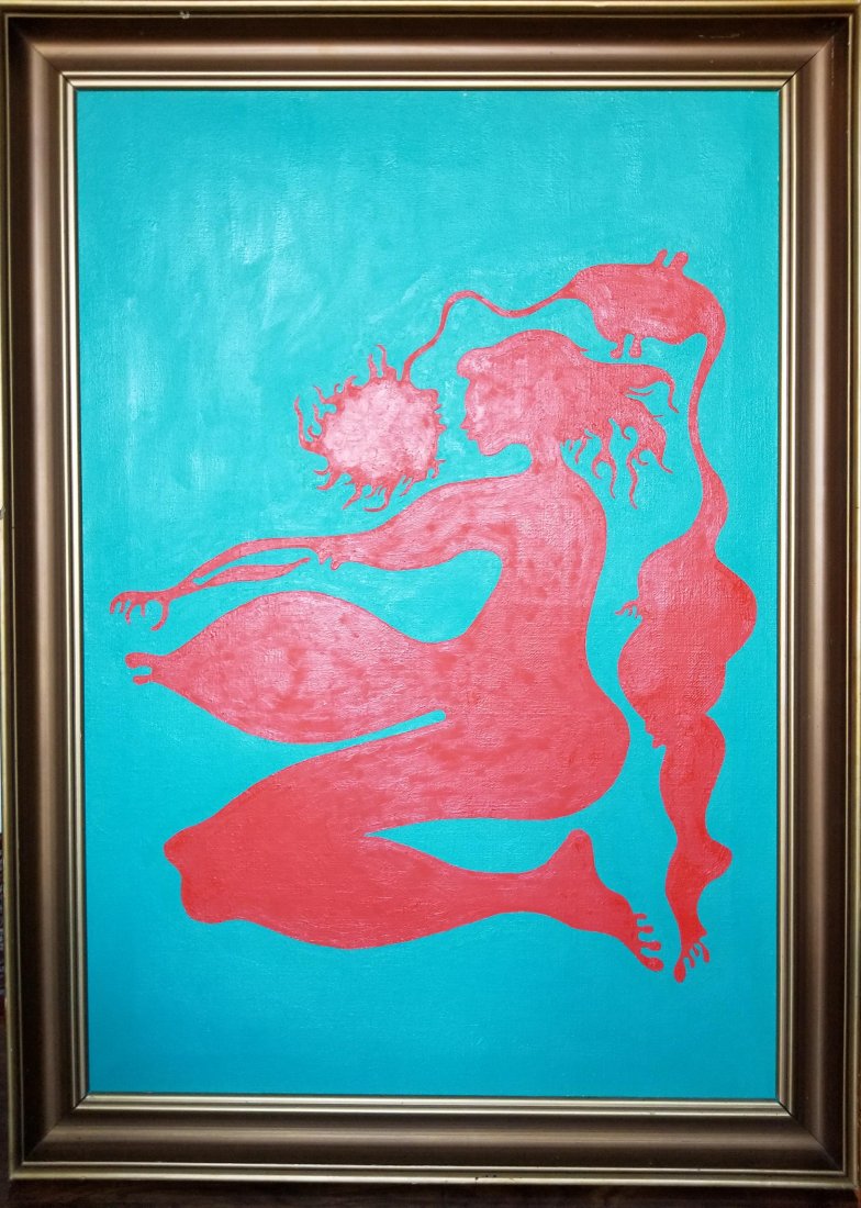 POLISH OIL PAINTING OF ABSTRACT ON CANVAS (1 of 2)