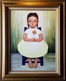 GUSTAVO MONTOYA 1905-2003 MEXICAN OIL PAINTING OF GIRL