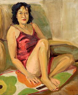 CHINESE OIL PAINTING ON CANVAS OF SEATED WOMAN SIGNED: CHINESE OIL PAINTING ON CANVAS OF SEATED WOMAN SIGNED BY LIU XIAODONG. Image only size 80 cm by 65 cm. Shipping cost $30 to US 48 states and $100 for oversea International delivery. Local pickup at ou