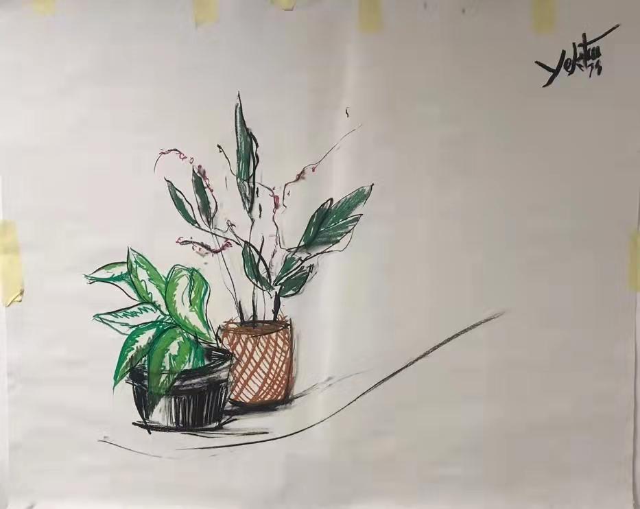 MANOUCHER YEKTAI 1921-2019 IRANIAN-AMERICAN PASTEL ON (1 of 1)