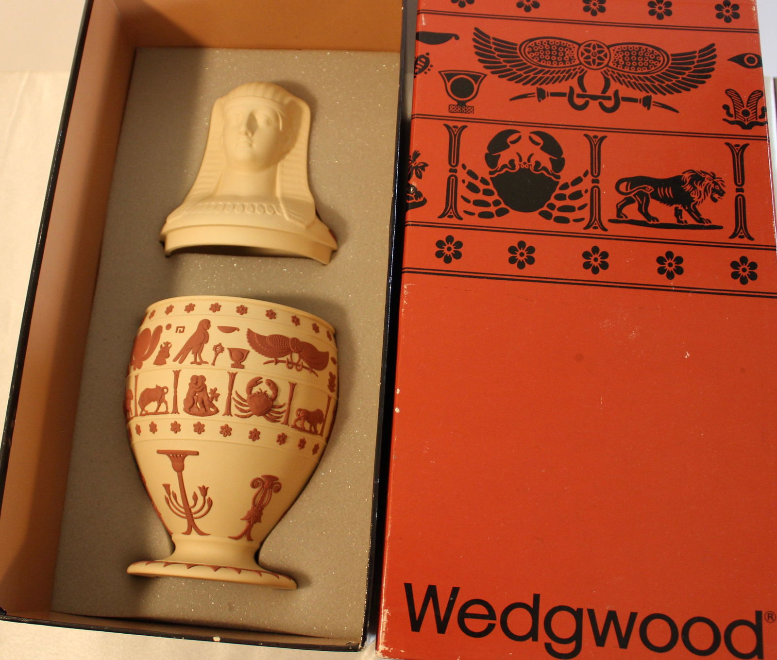 Wedgwood Egyptian Canopic Jar Vase with Original Box (1 of 7)