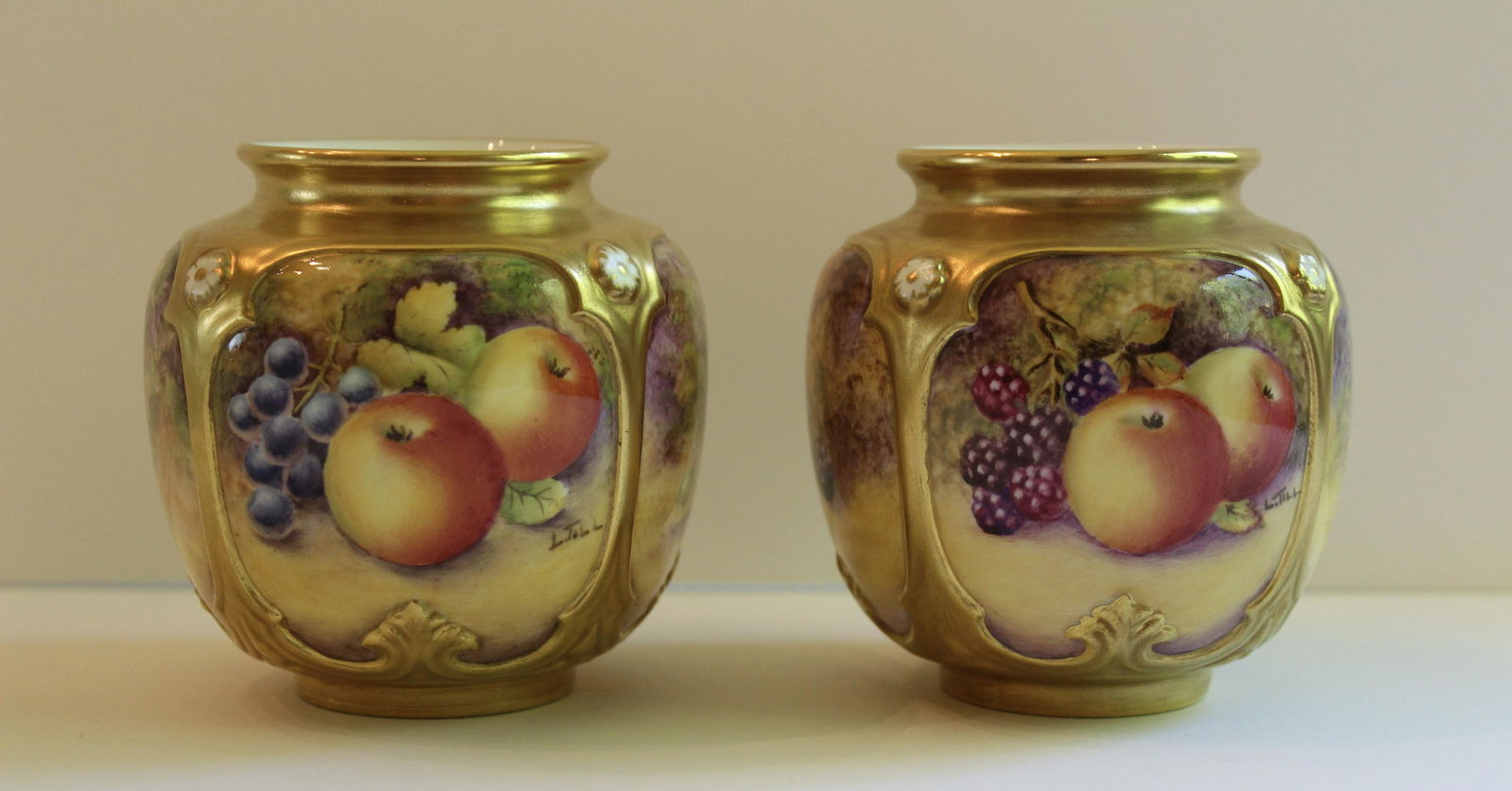 ROYAL WORCESTER FRUIT VASES (1 of 4)