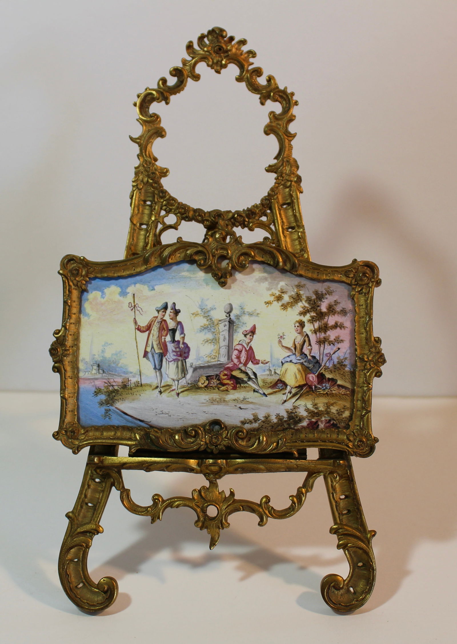 ANTIQUE VIENNESE ENAMEL TABLE TOP EASEL (1 of 2)