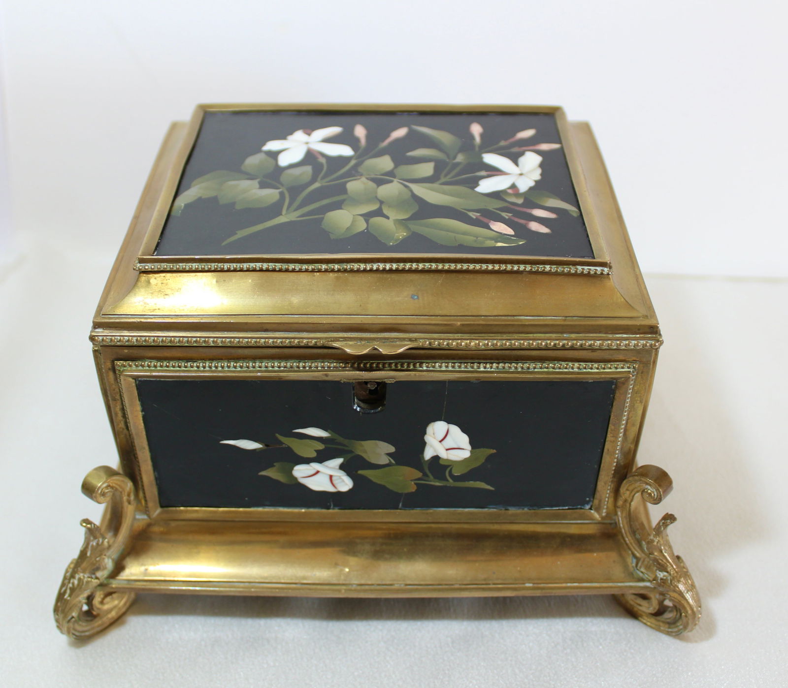 GRAND TOUR PIETRA DURA ORMOLU TABLE BOX (1 of 4)