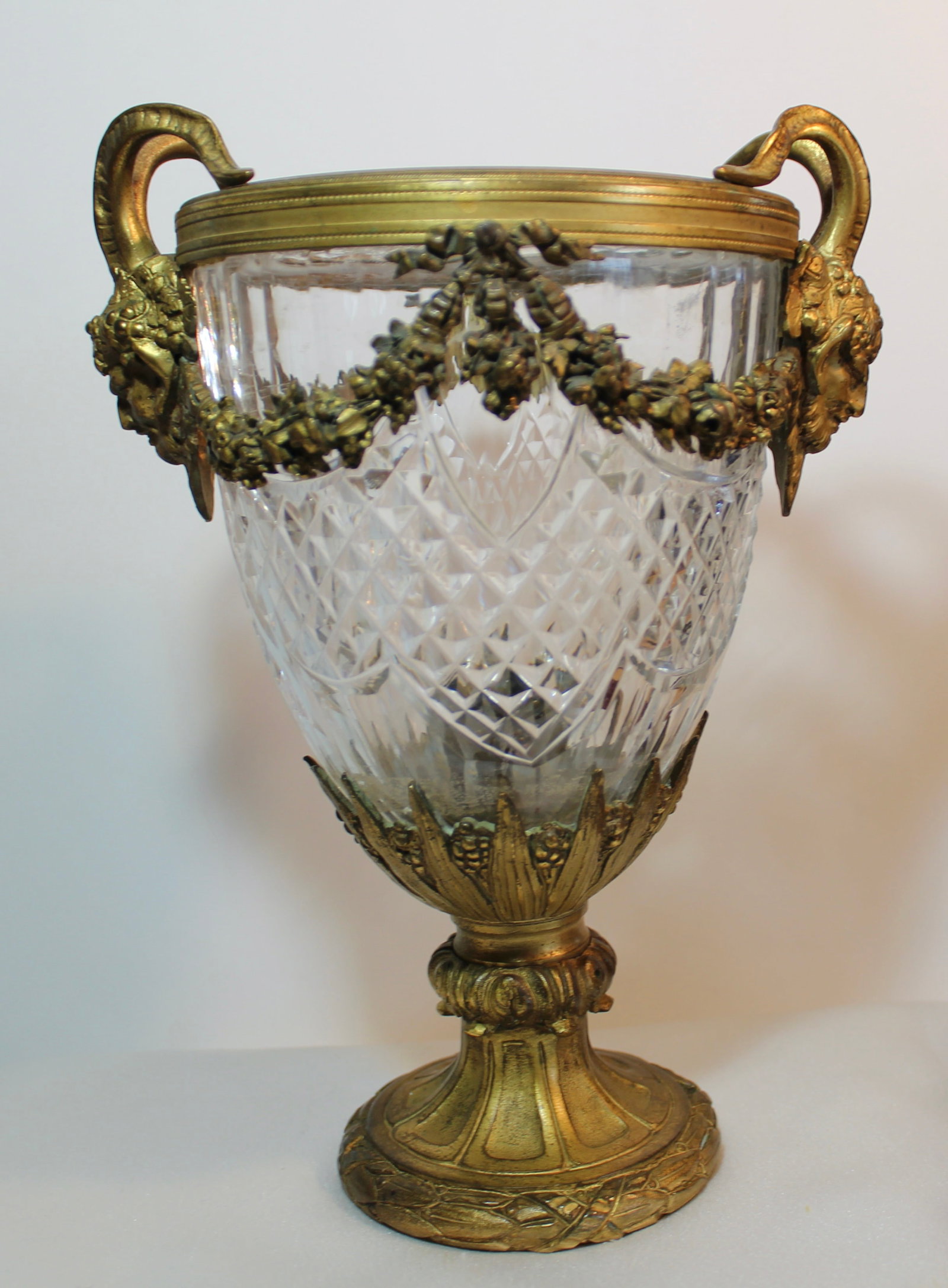 FRENCH LOUIS XVI CUT GLASS ORMOLU VASE (1 of 6)