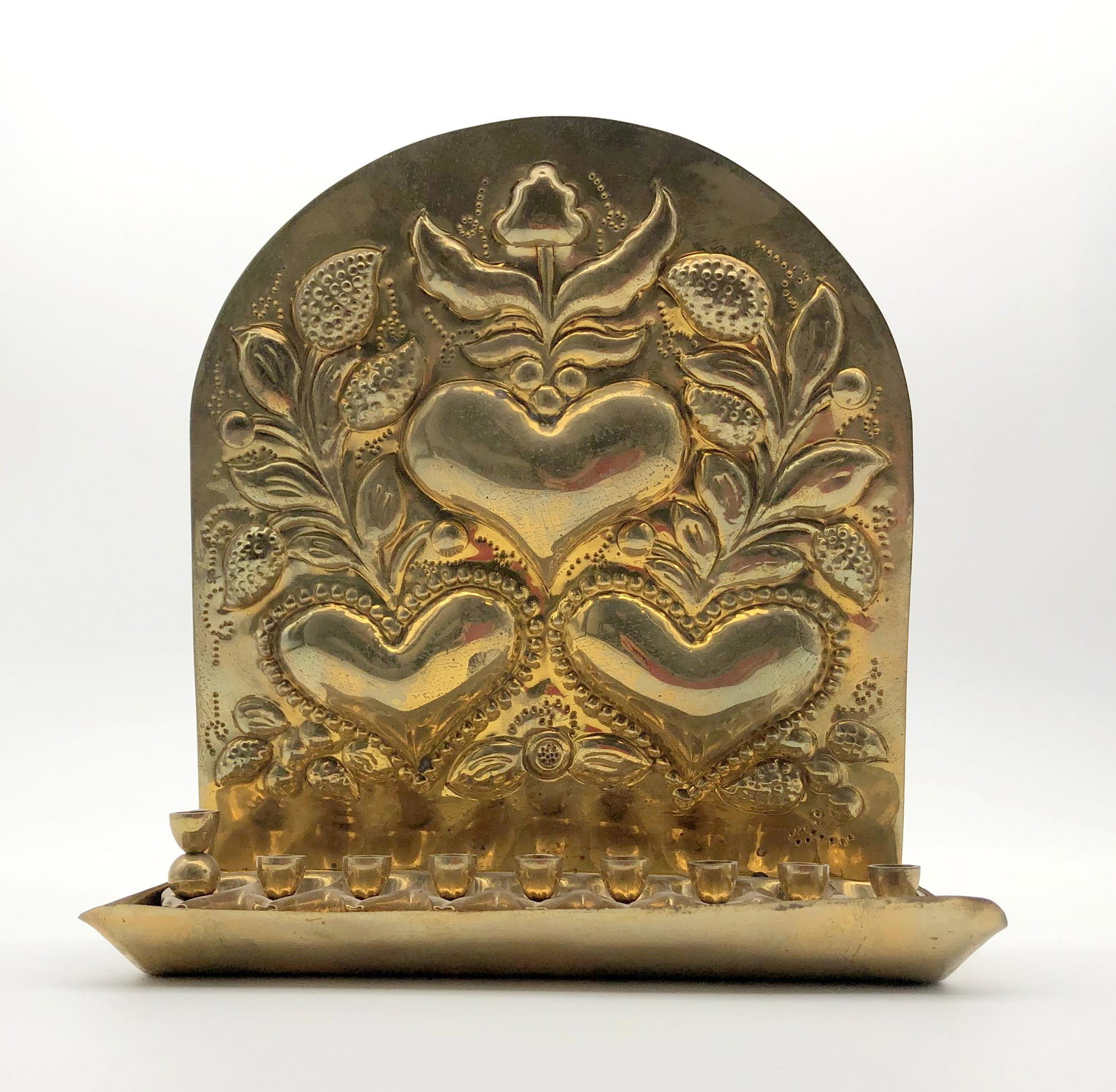 Dutch Hanukkah Menorah - Hearts & Plants (1 of 4)