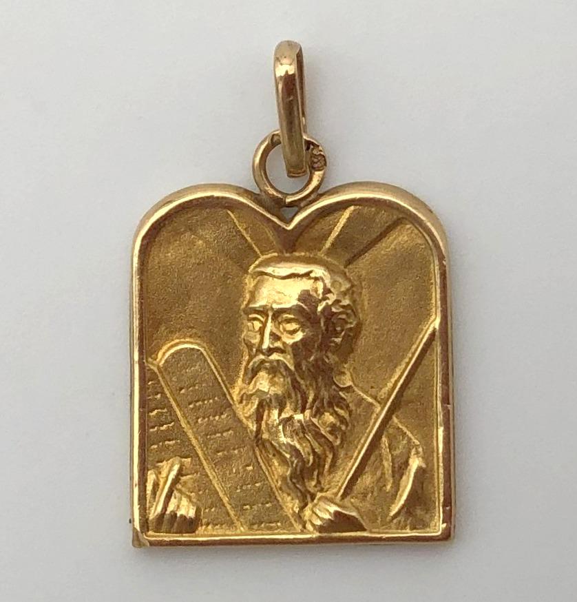 Gold Amulet Pendant - Moses & the 10 Commandments (1 of 2)