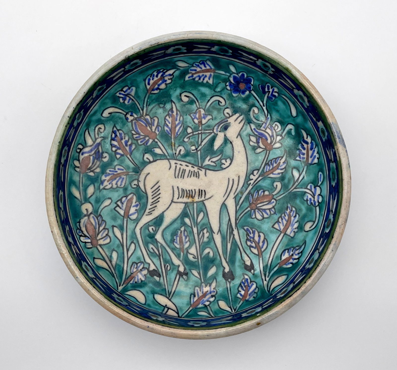Armenian Pottery Gazelle Bowl - Jerusalem, Palestine (1 of 2)