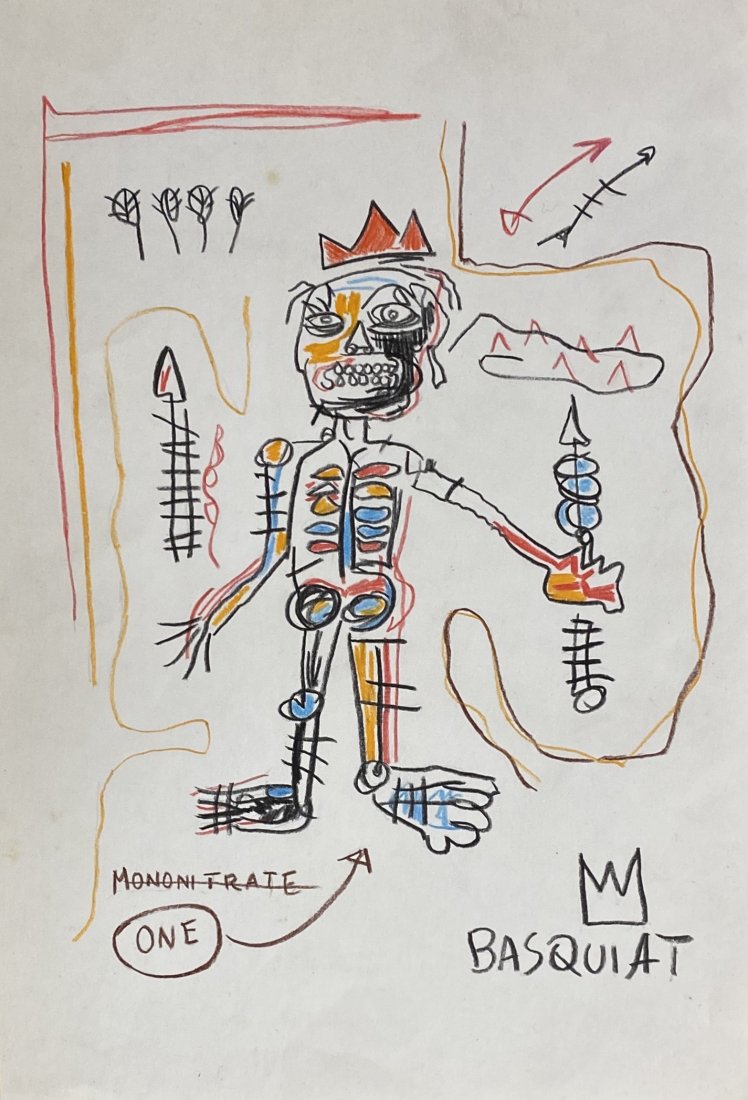 Jean-Michel Basquiat: Drawing Crayon on Paper 10 1/2 x 7 in. Jean-Michel Basquiat December 22, 1960 Â– August 12, 1988) was an American artist of Haitian and Puerto Rican descent. Basquiat first achieved fame as part of