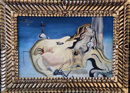 Salvador Dali signed: Oil on canvas, 30 1/2 x 22 (23 1/2 x 16)inSalvador Domingo Felipe Jacinto Dalí i Domènech, Marquis of Dalí de Púbol (11 May 1904 – 23 January 1989) was a Spanish Surrealist artist renowned for h