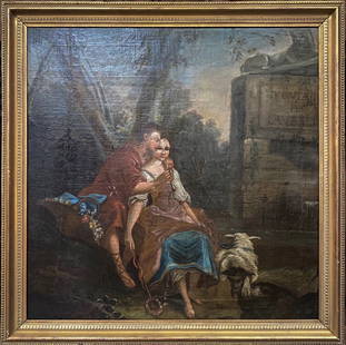 François Boucher: Oil on canvas(32x32 in, canvas),this old master painting painted circa 1760 attributed to François Boucher (29 September 1703 – 30 May 1770) was a French painter, draughtsman and etcher, who