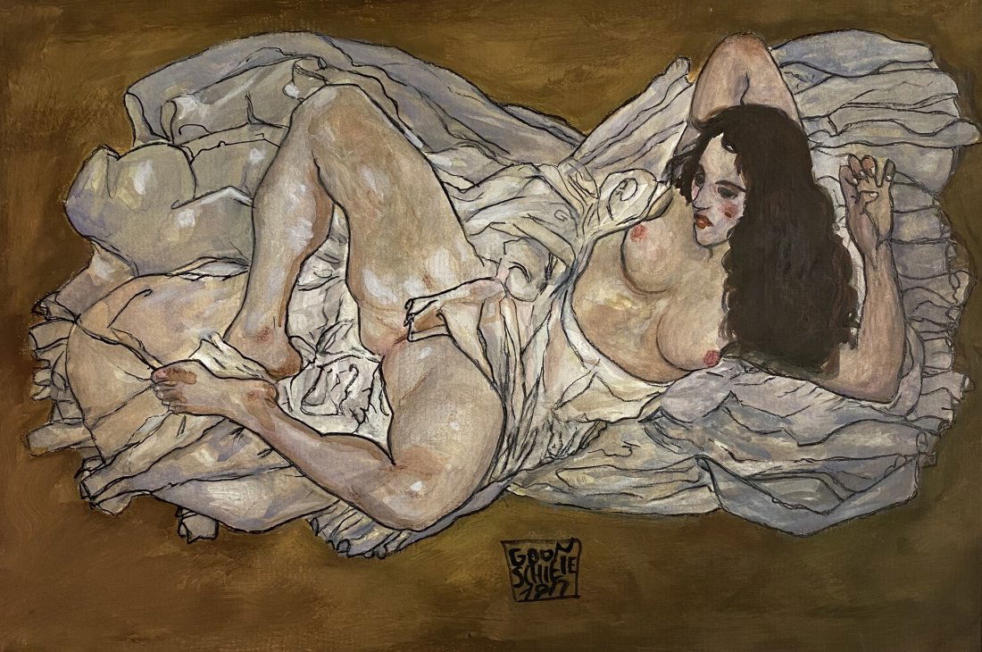 Egon Schiele signed: Painting on Paper 7 x 11 in. Egon Schiele (12 June 1890 Â– 31 October 1918) was an Austrian painter of Gustav Klimt, Schiele was a major figurative painter of the early 20th century. His work is no