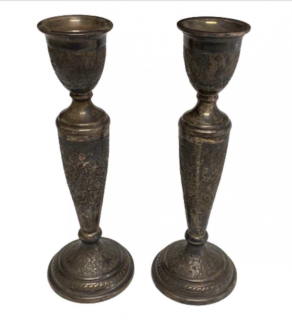 Old Persian Silver Candlesticks (1 of 4)