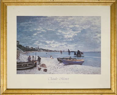 Claude Monet: Vintage Poster, framed 19 1/2 x 15 1/2 in. Oscar-Claude Monet (14 November 1840 – 5 December 1926) was a French painter, a founder of French Impressionist painting and the most consistent and