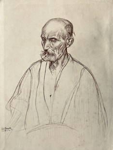 Henry Ossawa Tanner: Drawing on paper, 10 1/2 x 8 in. Attributed to Henry Ossawa Tanner (June 21, 1859 Â– May 25, 1937) was an American artist and the first African-American painter to gain international acclaim. Tanne