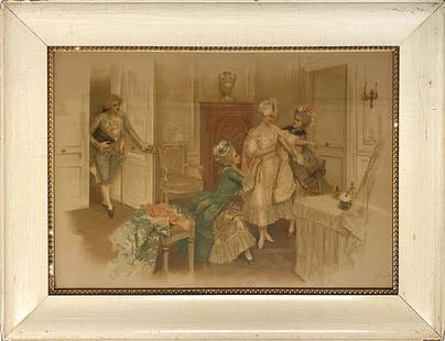 Vintage Artwork: Vintage Artwork, Appears to be a litho/print framed, art 12 x 17