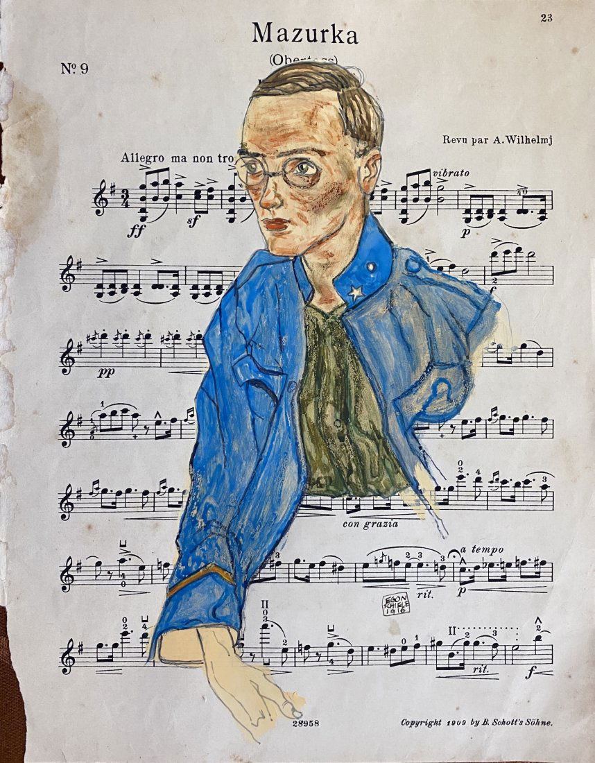 Egon Schiele signed: Drawing on paper. 11 x 9 in. Attributed or manner of the artist Egon Schiele (About this 12 June 1890 Â– 31 October 1918) was an Austrian painter. Gustav Klimt, Schiele was a major figurative paint