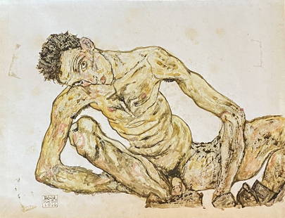 Egon Schiele signed: Drawing on paper, 10 x 7 1/2 in. Attributed or manner of the artist Egon Schiele (12 June 1890 Â– 31 October 1918) was an Austrian painter. A protÃ©gÃ© of Gustav Klimt, Schiele was a major