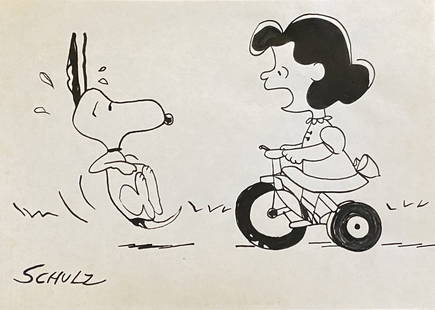 Charles Monroe Schulz: Drawing on Paper 10 x 8 in. Attributed or manner of Charles Monroe "Sparky" Schulz November 26, 1922 Â– February 12, 2000) was an American cartoonist and creator of the comic strip Peanuts (which