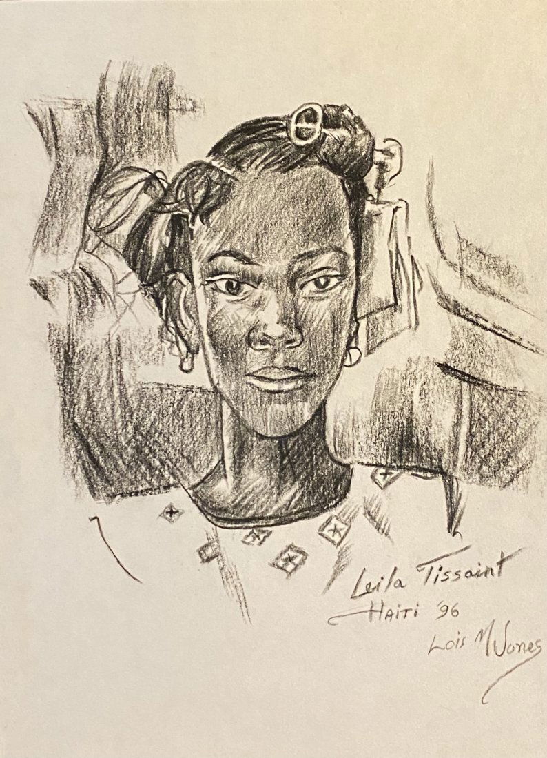Lois Mailou Jones: Drawing on paper 10 x 7 1/2 in. Attributed to Loïs Mailou Jones (November 3, 1905 – June 9, 1998) was an influential artist and teacher during her seven-decade career. Jones was one of the most not